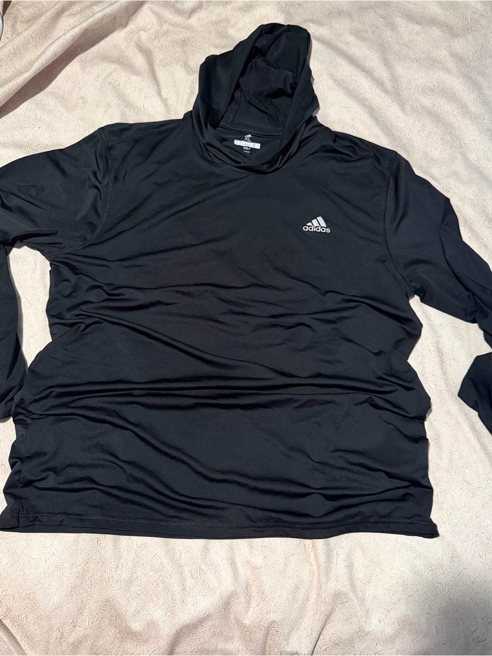 adidas Black Hooded Long-Sleeve Performance Top